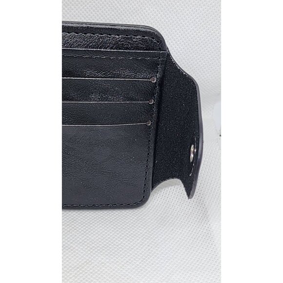 Black Faux Leather US Dollar Wallet: Multi-card Slots, Magnetic Snap Closure - Picture 5 of 13